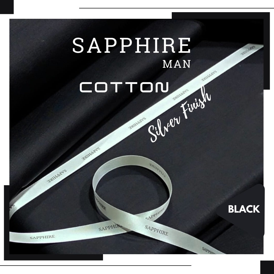 SILVER FINISH SAPPHIRE COTTON