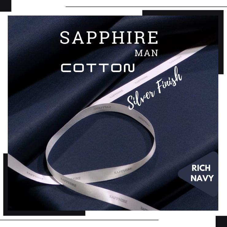 SILVER FINISH SAPPHIRE COTTON